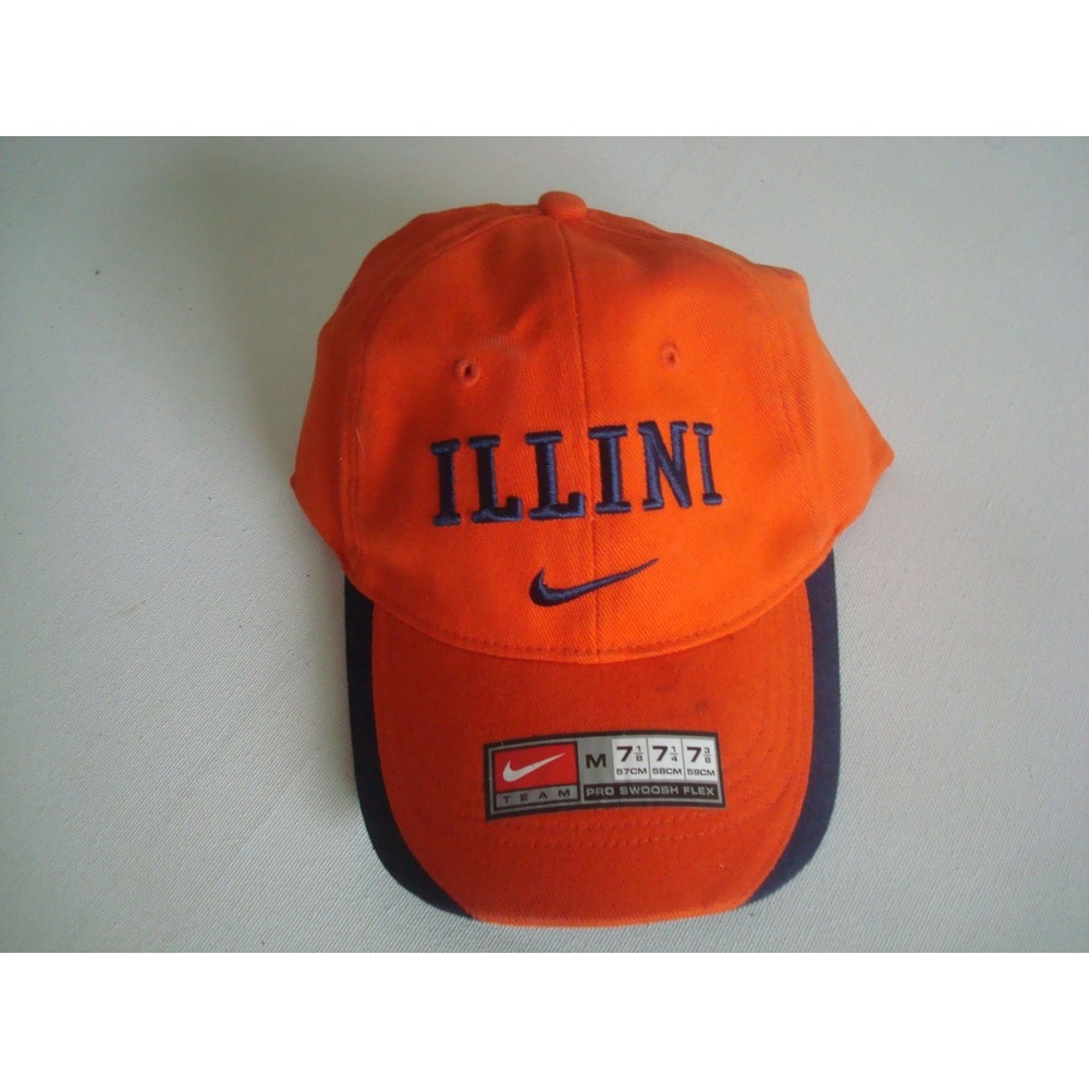 ILLINOIS ILLINI NIKE MEDIUM SNAPBACK 90S HAT CAP 00S Y2K VINTAGE M5
